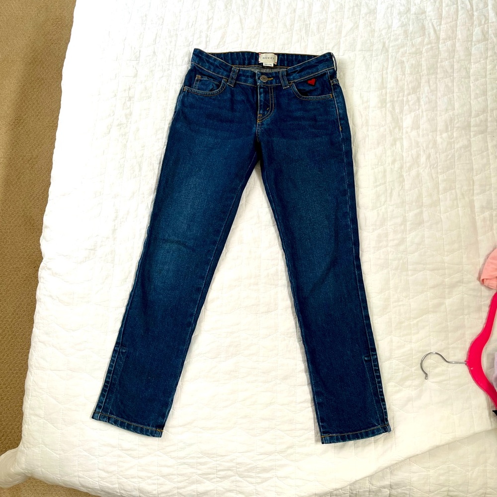 Gucci Kids denim jeans heart detail size 8